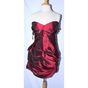 Nox Anabel Narianna #2300 Short Taffeta Party Dress-Size 2X-BURGUNDY-NWT